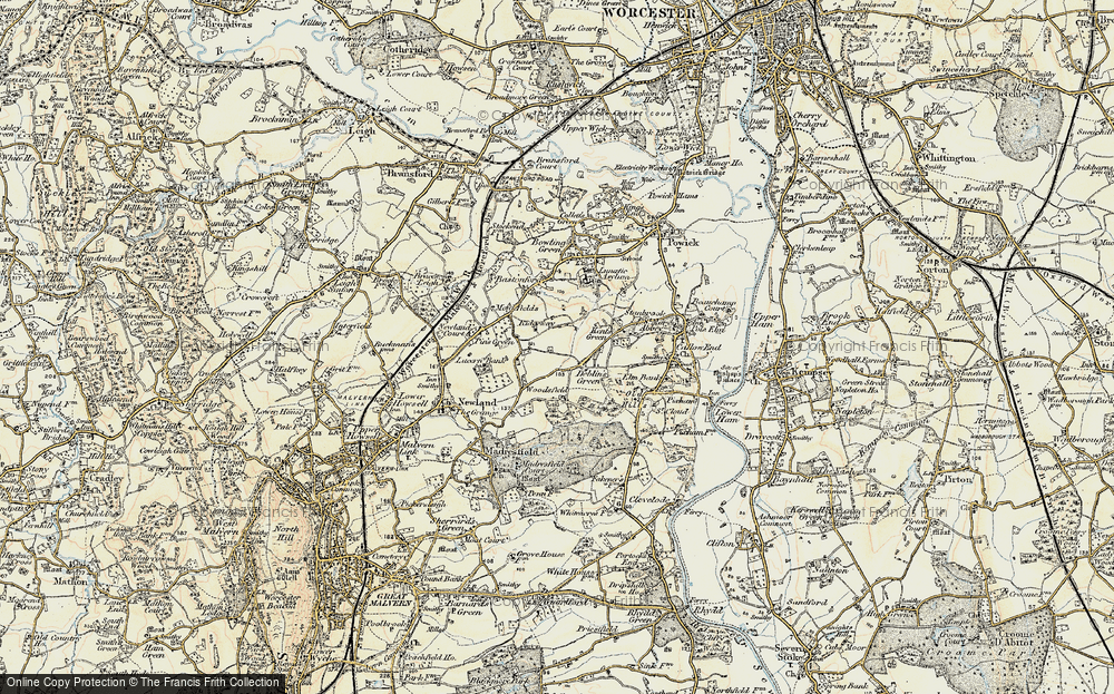 Old Map of Deblin's Green, 1899-1901 in 1899-1901