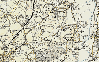 Old map of Deblin's Green in 1899-1901