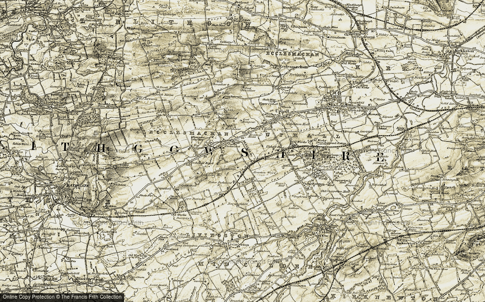 Old Map of Dechmont, 1904 in 1904