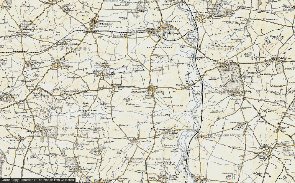 Old Map of Historic Map covering Bloxham Br in 1898-1899