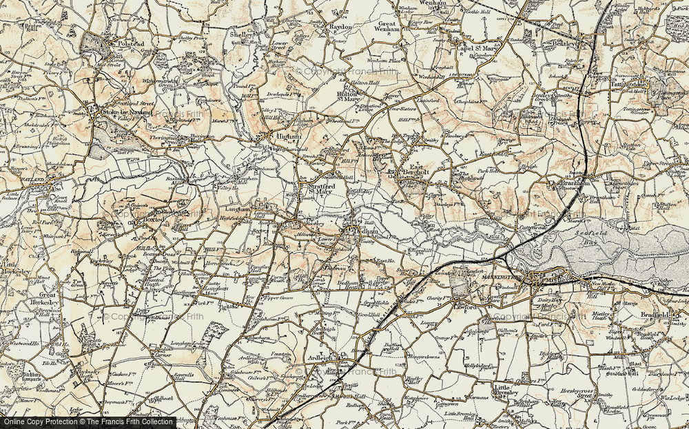 Old Map of Dedham, 1898-1899 in 1898-1899