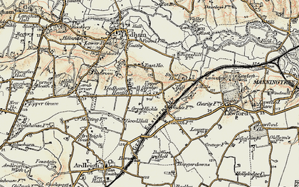 Old map of Dedham Heath in 1898-1899