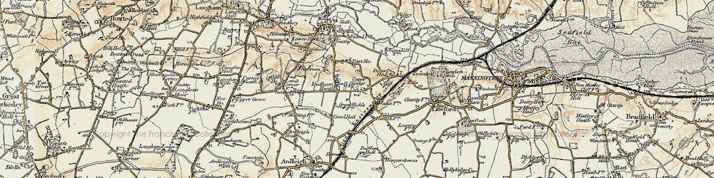 Old map of Dedham Heath in 1898-1899