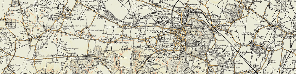 Old map of Dedworth in 1897-1909