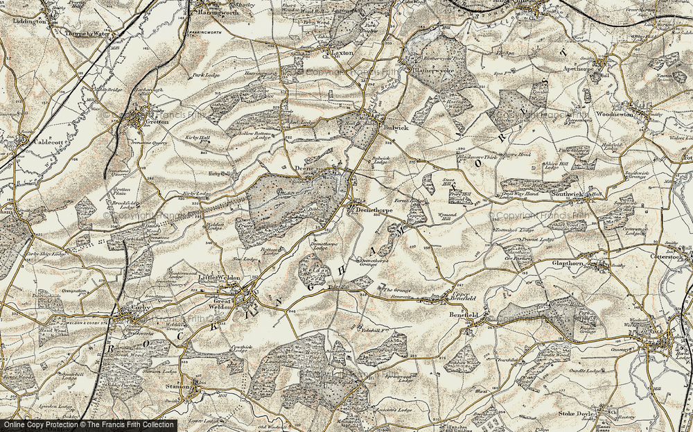 Old Map of Historic Map covering Yoke Hill in 1901-1902