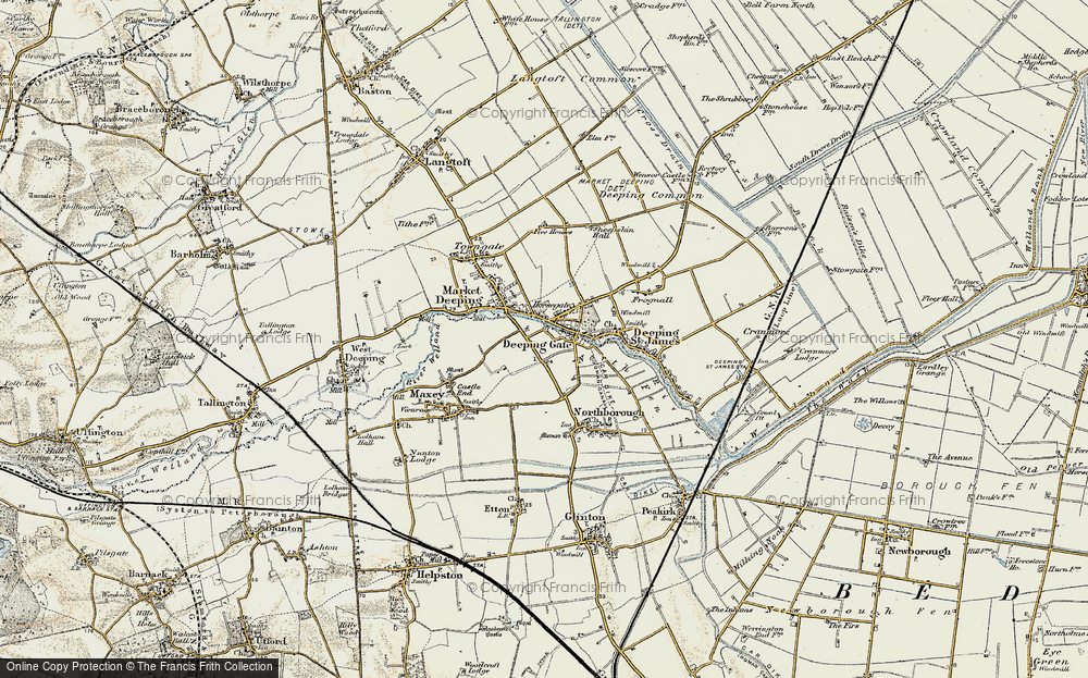 Old Map of Deeping Gate, 1901-1902 in 1901-1902