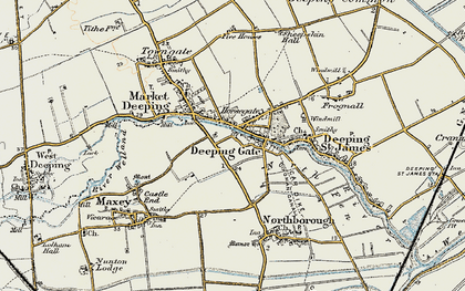 Old map of Deeping Gate in 1901-1902