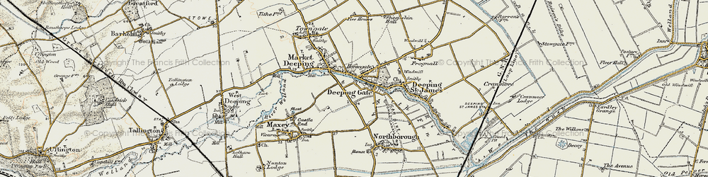 Old map of Deeping Gate in 1901-1902