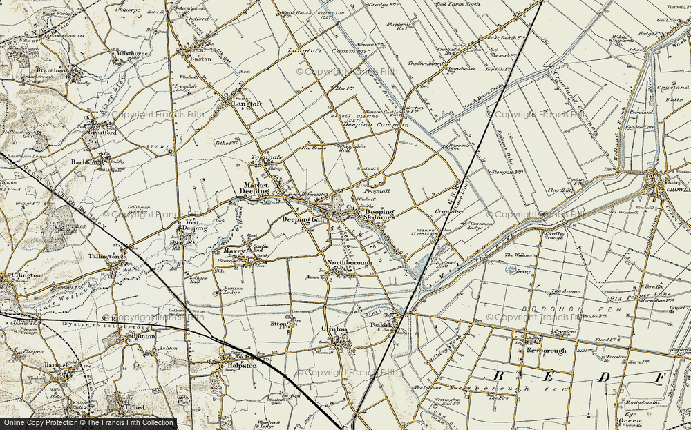 Old Map of Deeping St James, 1901-1902 in 1901-1902