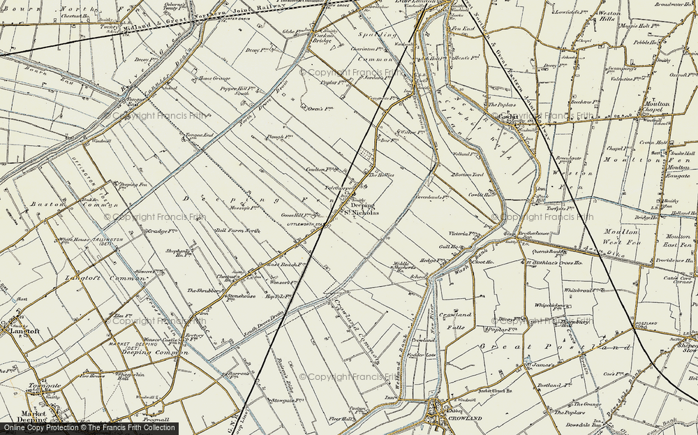 Old Map of Deeping St Nicholas, 1901-1903 in 1901-1903