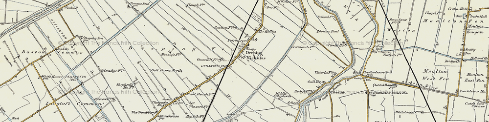 Old map of Deeping St Nicholas in 1901-1903