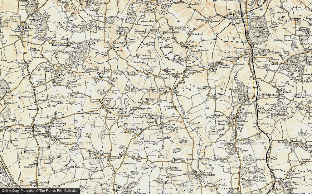 Old Map of Deer's Green, 1898-1899 in 1898-1899