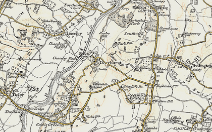 Old map of Deerhurst in 1899-1900