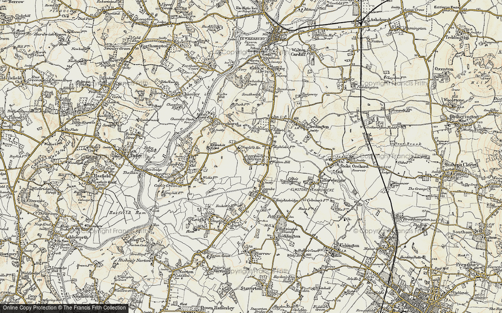 Old Map of Deerhurst Walton, 1899-1900 in 1899-1900