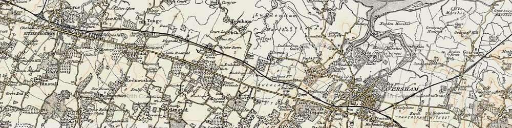 Old map of Deerton Street in 1897-1898