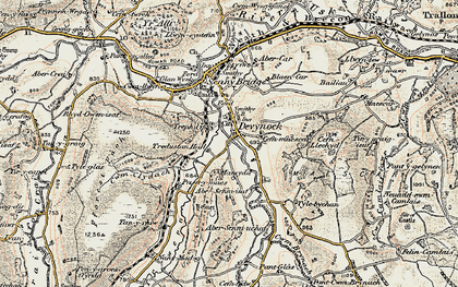 Old map of Defynnog in 1900-1901