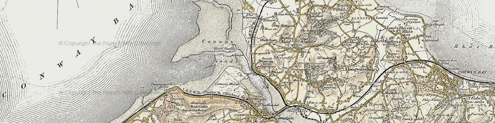 Old map of Beacons, The in 1902-1903