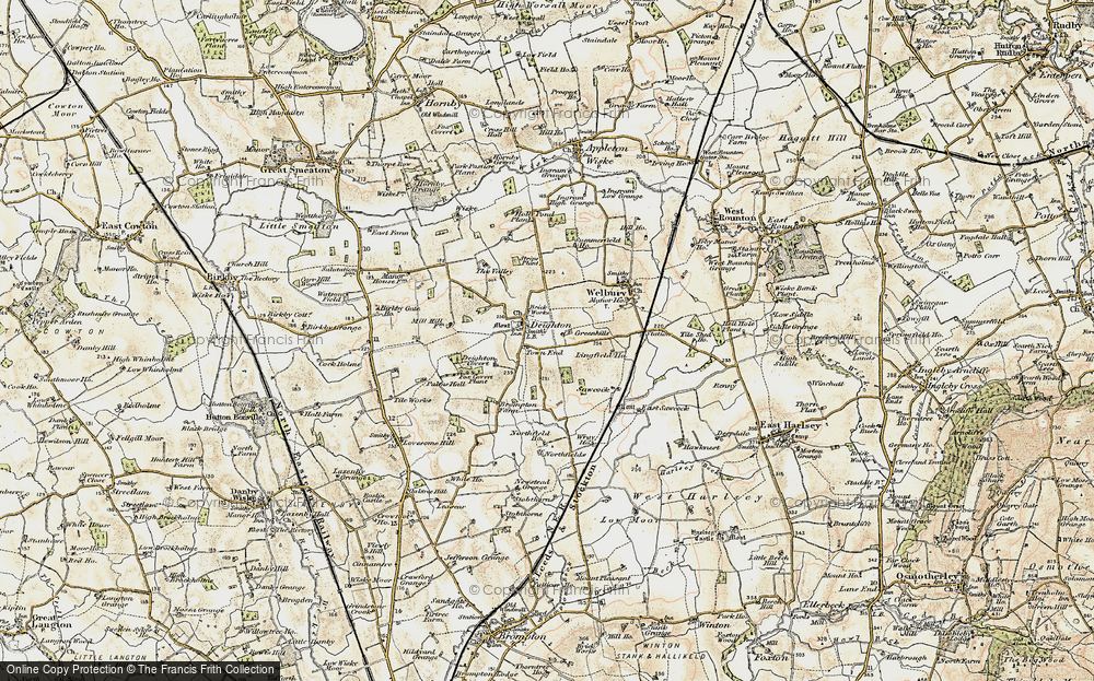 Old Map of Historic Map covering Deighton Grange in 1903-1904
