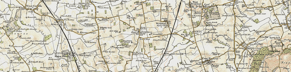 Old map of Deighton Grange in 1903-1904