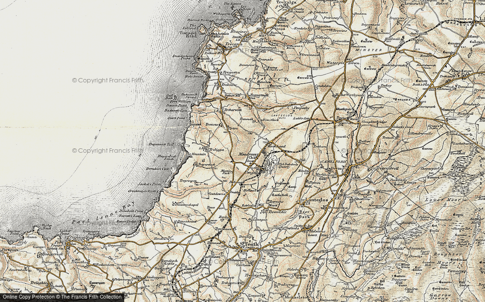 Old Map of Delabole, 1900 in 1900