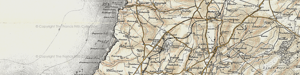 Old map of Delabole in 1900