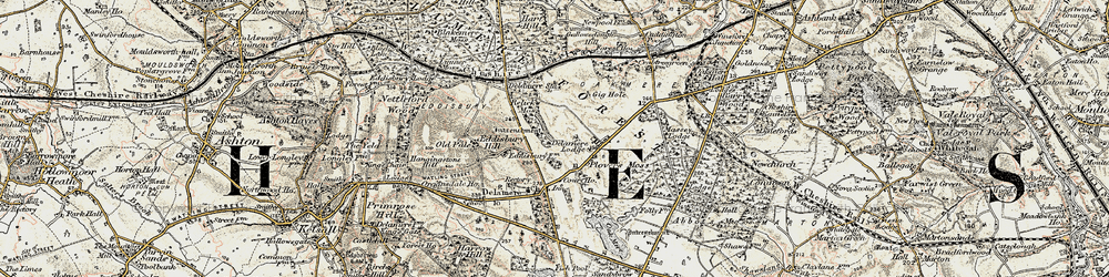 Old map of Delamere in 1902-1903