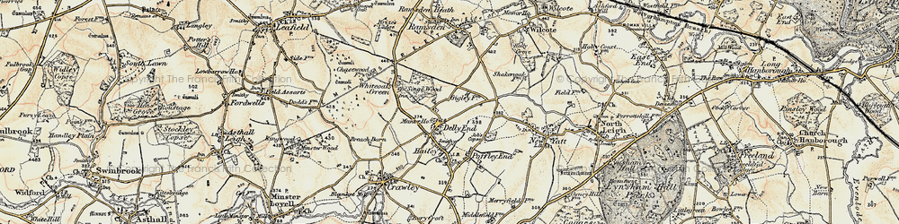 Old map of Delly End in 1898-1899