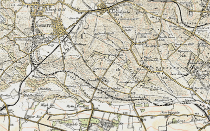Old map of Delves in 1901-1904