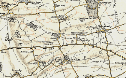 Old map of Dembleby in 1902-1903