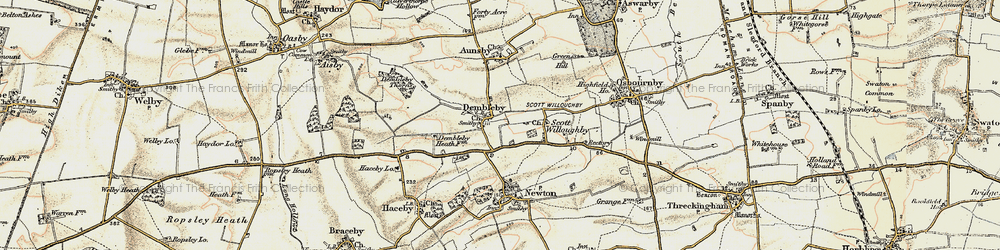 Old map of Dembleby in 1902-1903