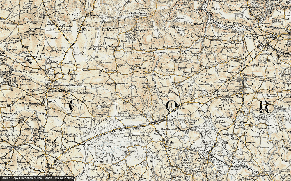 Old Map of Historic Map covering Bryn Mill in 1900