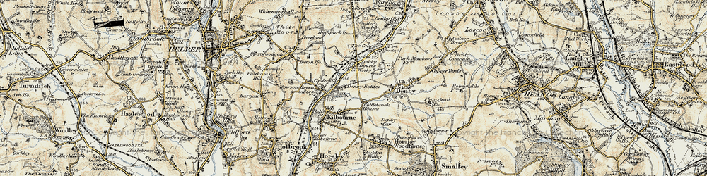 Old map of Denby Bottles in 1902