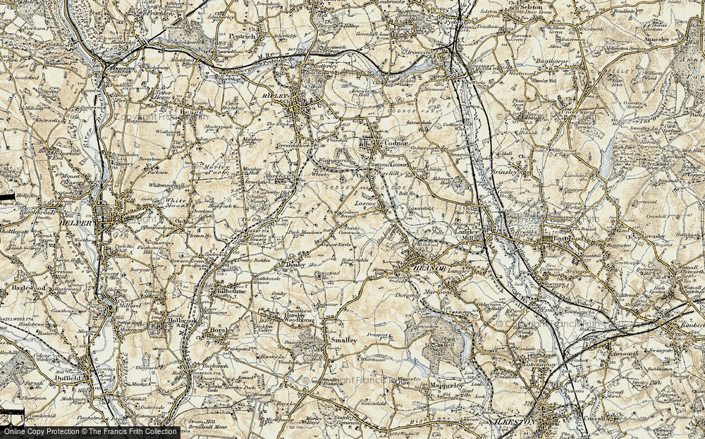 Old Map of Denby Common, 1902 in 1902