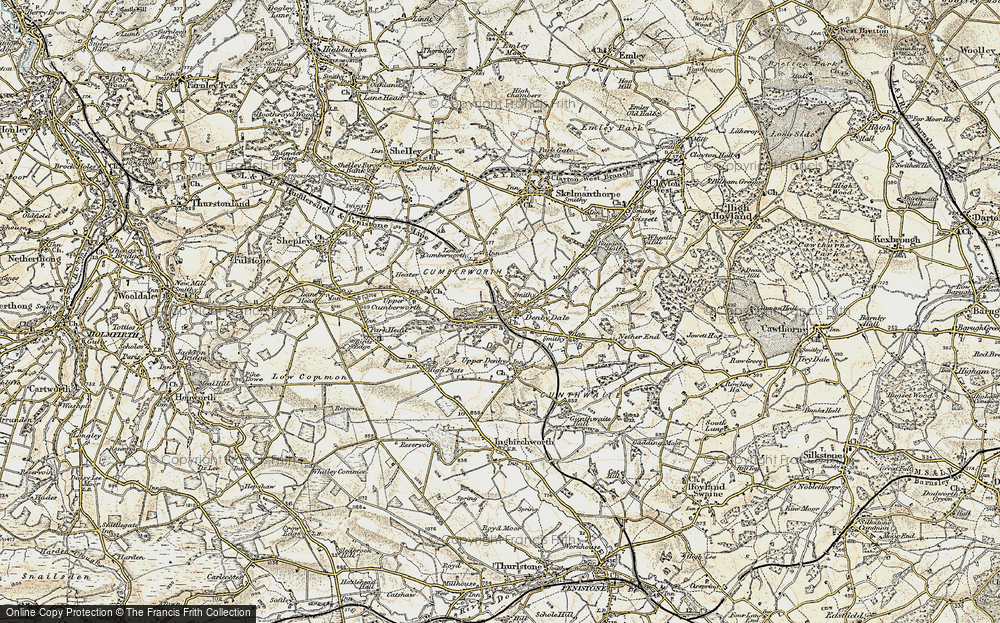 Old Map of Denby Dale, 1903 in 1903