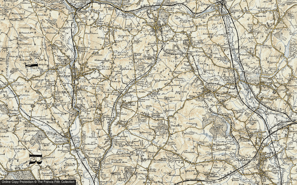 Old Map of Denby Village, 1902 in 1902