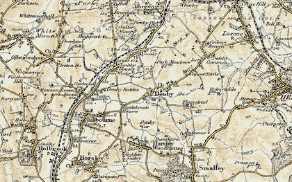 Old map of Denby Village in 1902