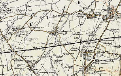 Old map of Denchworth in 1897-1899