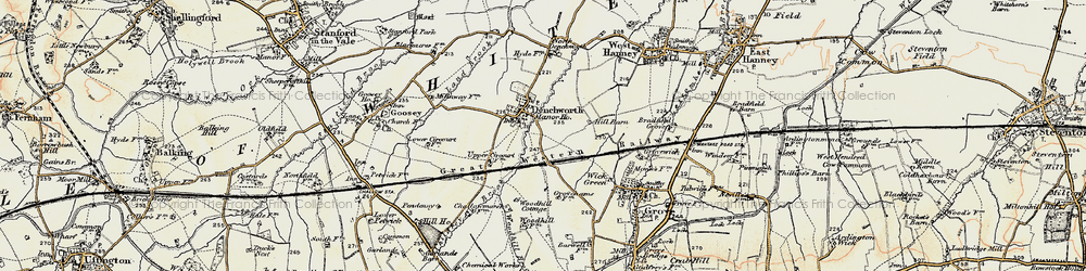 Old map of Denchworth in 1897-1899