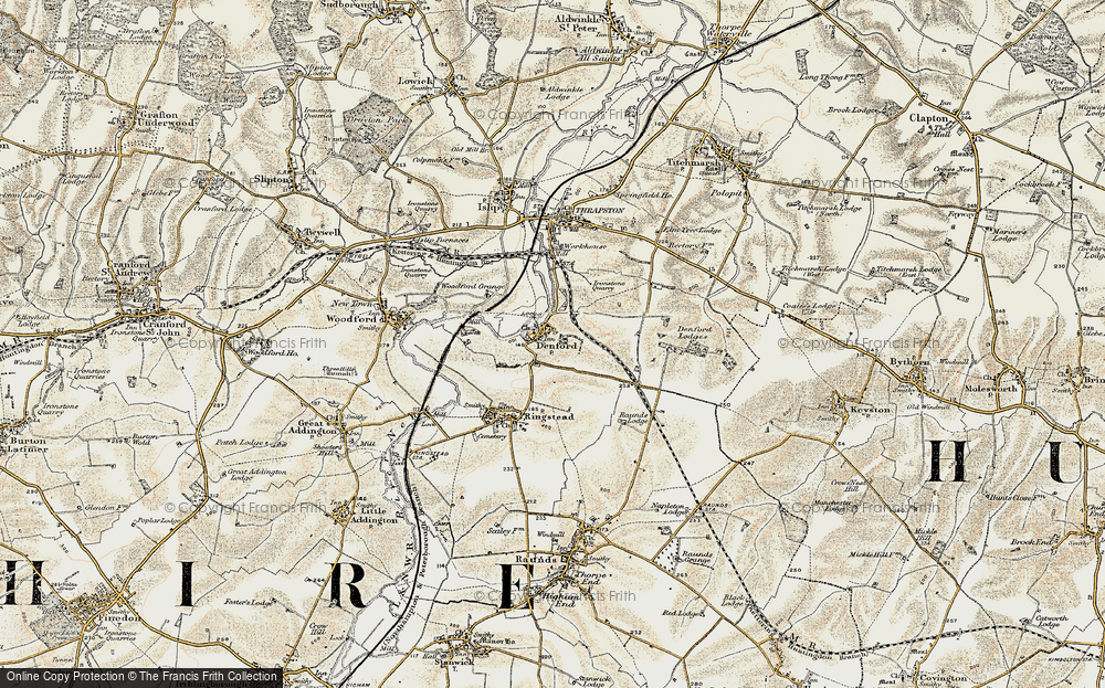 Old Map of Denford, 1901-1902 in 1901-1902