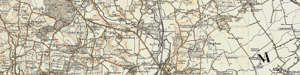 Old map of Denham in 1897-1898