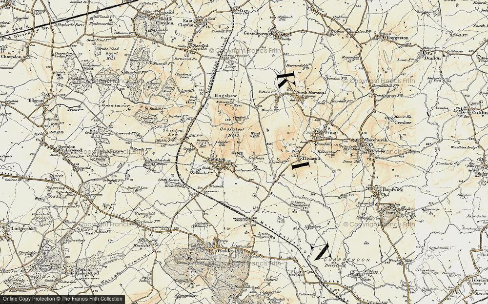 Old Map of Historic Map covering Woad Hill in 1898