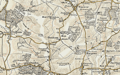 Old map of Denham in 1899-1901