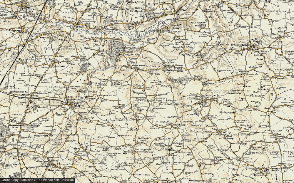 Old Map of Denham, 1901-1902 in 1901-1902