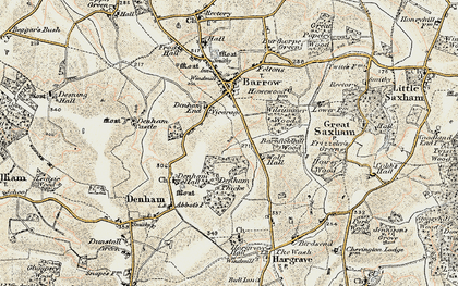 Old map of Denham End in 1899-1901