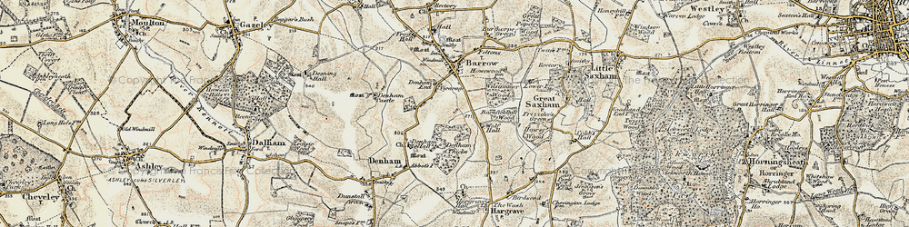 Old map of Denham End in 1899-1901