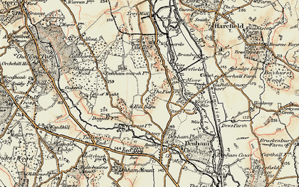 Old map of Denham Green in 1897-1898