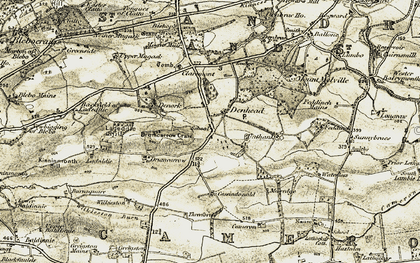 Old map of Langraw in 1906-1908