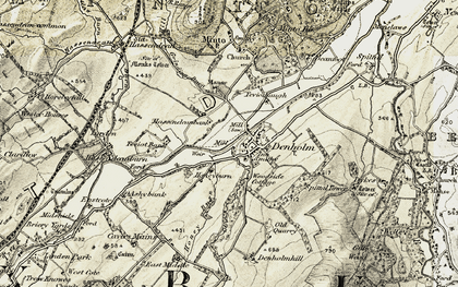 Old map of Denholm in 1901-1904
