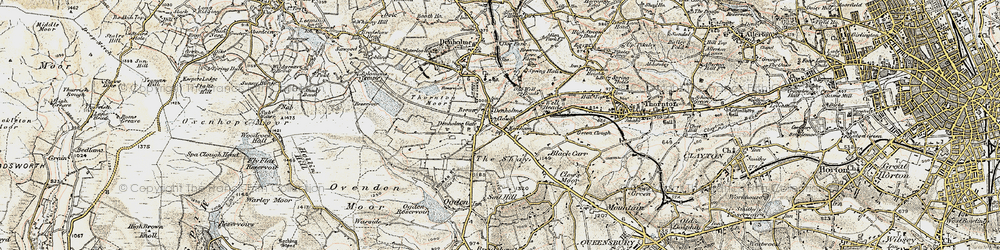 Old map of Denholme Clough in 1903