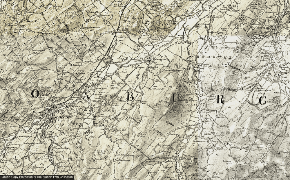 Old Map of Denholmhill, 1901-1904 in 1901-1904